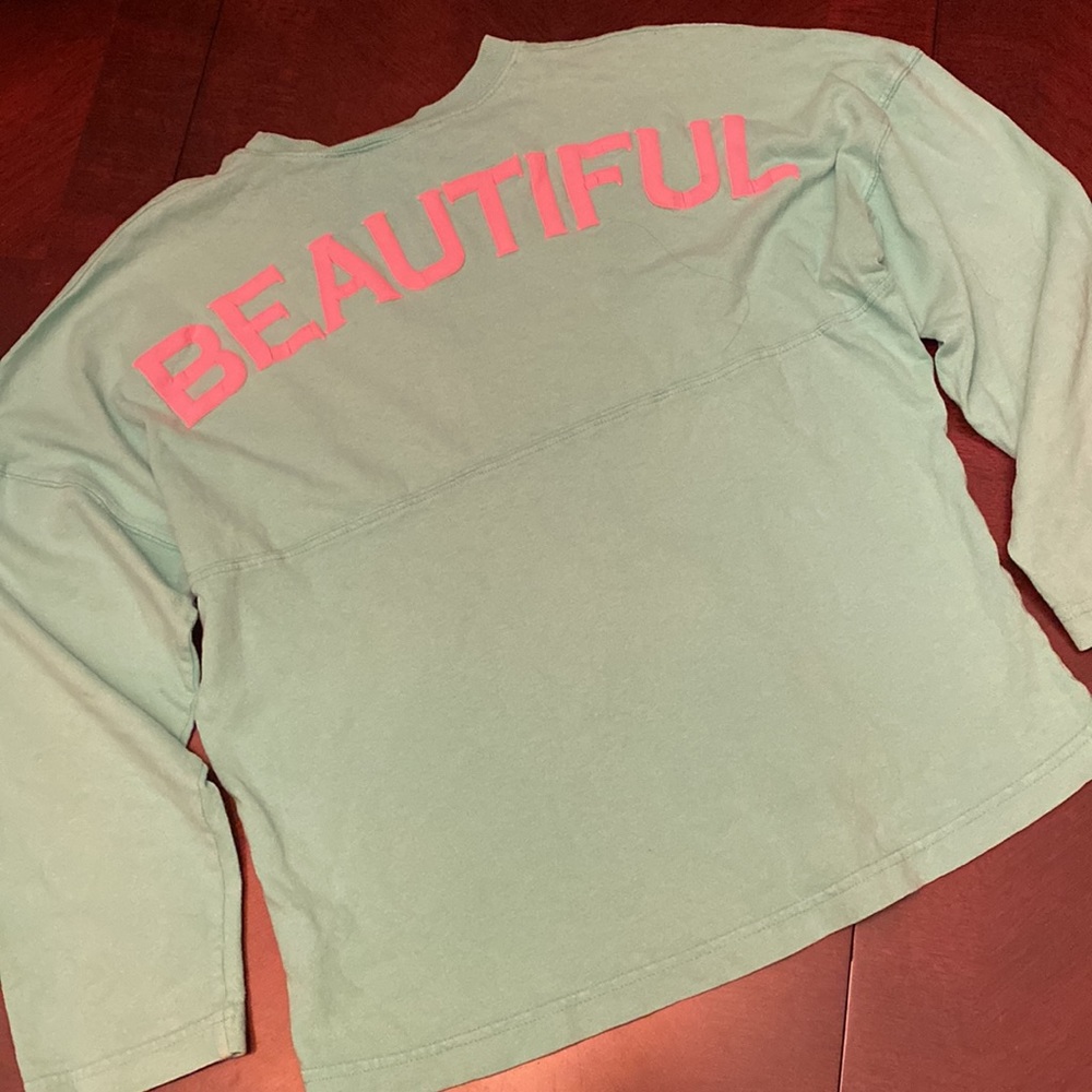 Above Wings Green Long Sleeve Beautiful Spirit Jersey Style T-Shirt XL VGUC